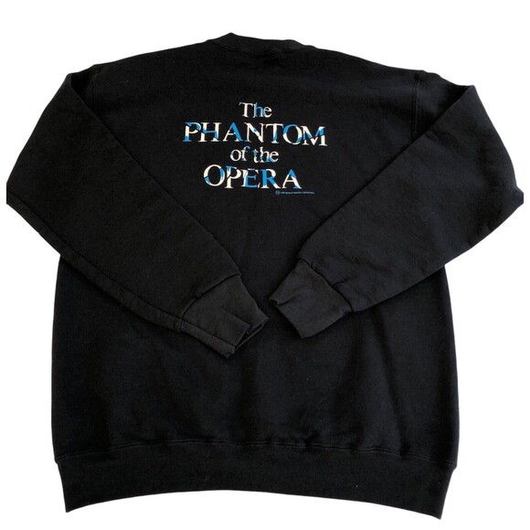 Vintage Phantom Of The Opera Sweatshirt M Black 80s 1986 Play Drama Mask unisex - Picture 5 of 10